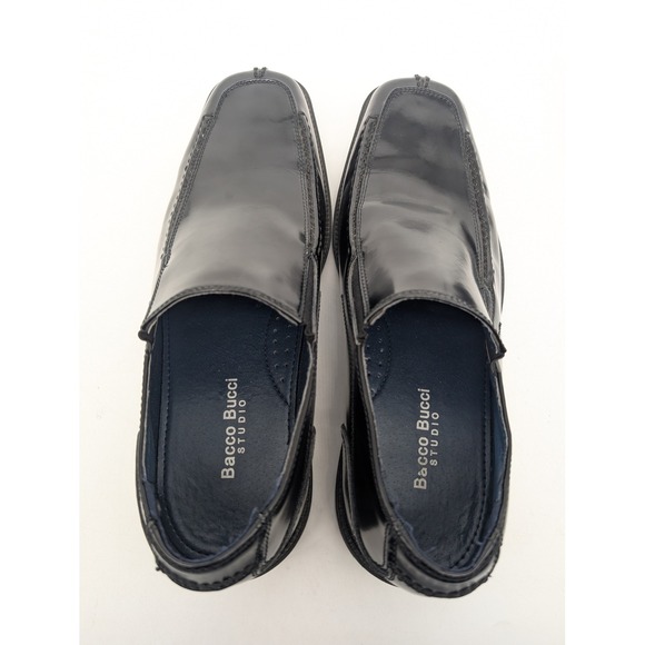 Bacco Bucci Studio Mens Black Leather Square Toe Slip On Loafer Dress Shoes 11.5 - Picture 10 of 14
